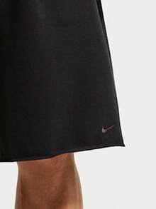 Nike Men's Solid Color Patchwork Letter Pattern Shorts - Black - View 6