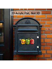 1pc 2D Flat Acrylic Cute Bell Pepper Fridge Magnet - Made Of Acrylic, Featuring Happy, Frowning And Neutral Expression Vegetable Characters, Cartoon Decoration Suitable For Children, Refrigerator And Bulletin Board - Non-Consumable, 2D Flat Design - Multicolor - View 6