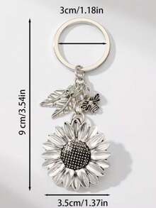 1pc Sunflower Keychain, Daisy Cute Bag Charm, Minimalist Sunflower Pendant Keychain, Cute Bag Charm Keychain - A - View 6