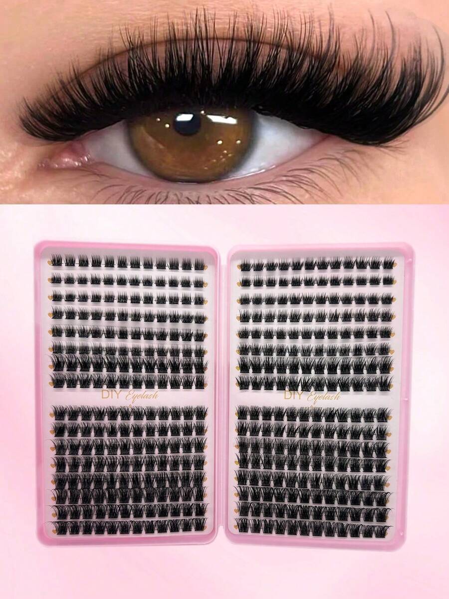 1PC 384 Clusters Individual DIY False Eyelashes, Cross-Style ...