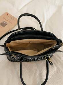 Women's Tote Bag Shell Bag Leopard Print Fashion Personalized Black Bag Can Be Carried As Crossbody Bag Suitable For Shopping And Commuting - Black - View 9