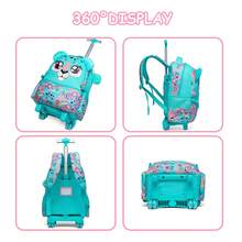 Girls' Rolling Backpack With Wheels, Student School Bag With Crossbody Bag And Pencil Case - Children's Rolling Backpack - View 10