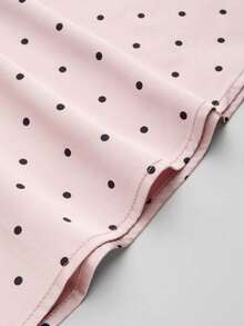 DONICY Fall Clothes For Women, Light Pink Polka Dot Maxi Skirt, High‑Waist Gathered A‑Line Flared Swing Hem Flowy Chiffon Long Skirt, All Season - Pink - View 4