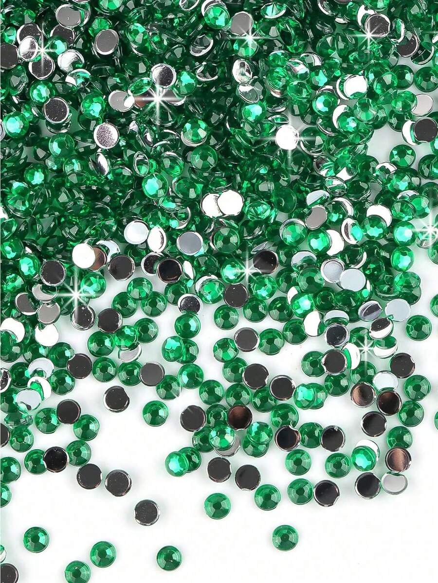 1000pcs/Bag Resin Rhinestones, 2mm-6mm Green Flat Bottom Diamonds,Red ...