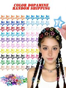 50pcs/30/20/5/1/Set Dopamine Macaron Pentagram Hair Clips BB Clips, Halloween Hair Accessories. Halloween Hair Accessories Christmas Hair Clips - Multicolor - View 16