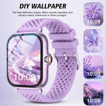 Jam Tangan Pintar Olahraga, Layar Sentuh Penuh 1,83 Inci, Dengan Fitur Pesan, Panggilan, Penghitung Langkah Olahraga, Kompatibel dengan Ponsel Android, Gelang Kebugaran Pintar, Cocok Sebagai Hadiah untuk Teman Wanita dan Pria, Hadiah Ulang Tahun - MultiWarna - View 6