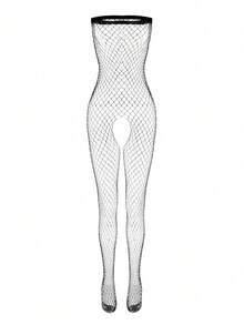 4pcs Set: Women's Sexy Bodysuits, Stockings And Lace Bodysuits - Black - View 5