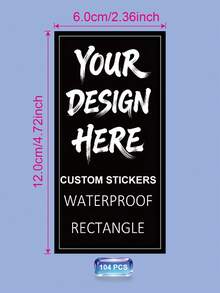1/32/72/104/300/500pcs Custom Printed White/Holographic/Silver Rectangular Labels, Suitable For Bottles, Personalized Waterproof Rectangular Stickers, Custom Printed Rectangular Labels, Suitable For Candles, Jars, Packaging Seals, Product Labels, Corporate Logos - Multicolor - View 190
