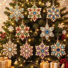 10pcs/Set 5D DIY Diamond Painting Christmas Decoration Set - Christmas Hanging Ornaments, Christmas Tree Pattern, Suitable For Holiday Decoration And Handmade Crafts, Christmas Decorations, Christmas Handmade Products - A - View 7
