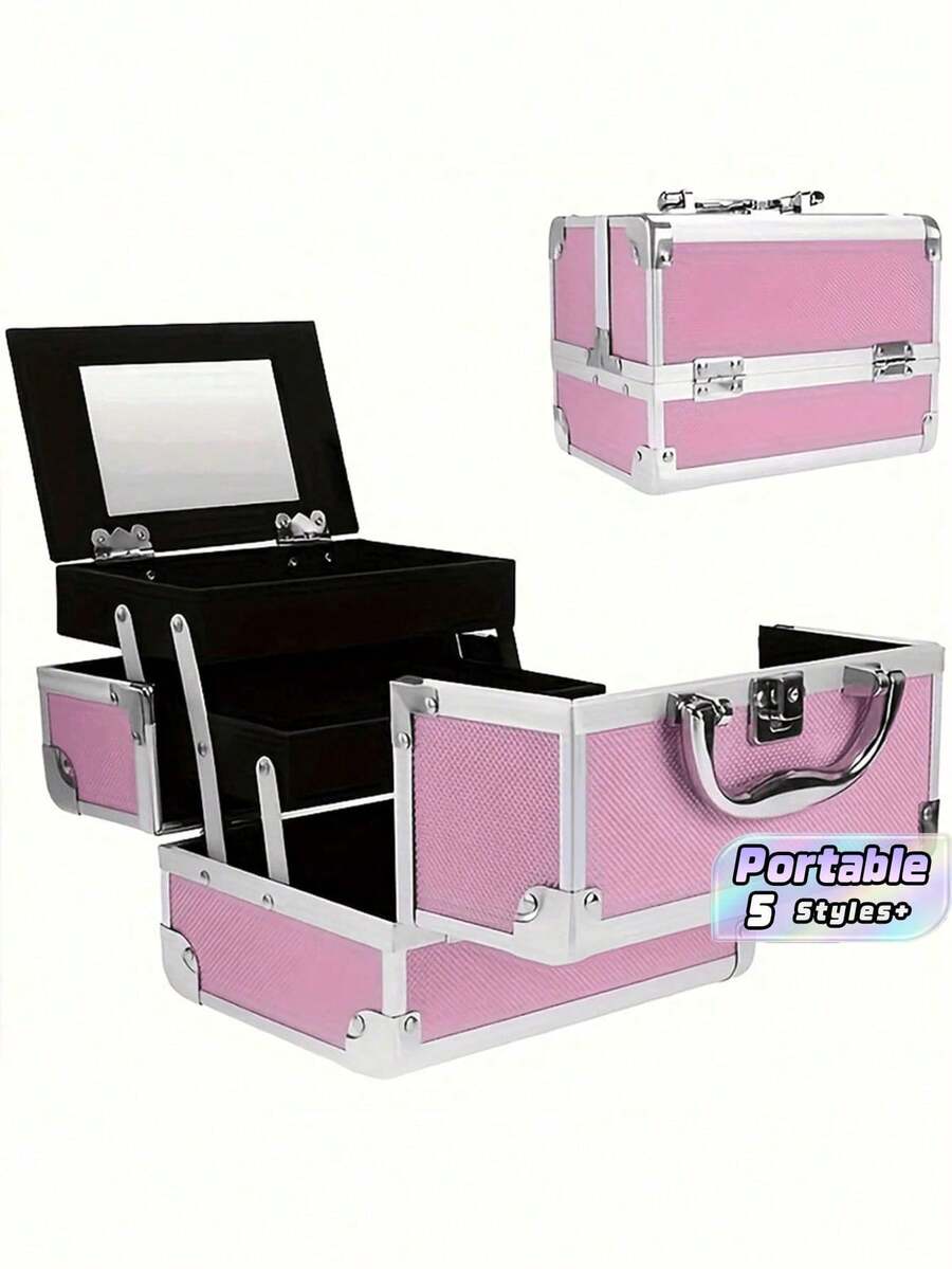 Professional Large Capacity Makeup Case, Eyelash Extension, Nail Art, Beauty Supplies Storage Bag, New Customizable Compartment Makeup Organizer, Large Capacity High-End Portable Travel Makeup Artist Dedicated - Multicolor - View 1