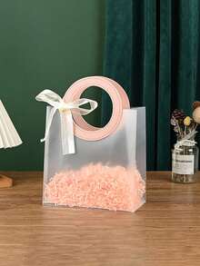 10pcs/1pc Frosted Transparent Round Gift Bags, No Ribbon, Suitable For Valentine's Day, Wedding, Bridesmaid Candy Gifts - Multicolor - View 7