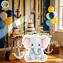 1pc Cartoon Watercolor Elephant Hollow Board Stand, Baby Shower Table ...