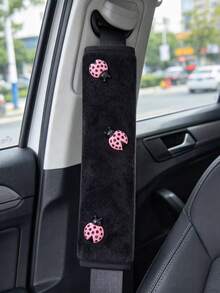 Cute Ladybug 3D Decorative Car Seat Belt Shoulder Cover, Soft Plush Car Shoulder Strap Protector, Car Interior Decoration Accessory - Ladybug - View 9