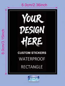 1/32/72/104/300/500pcs Custom Printed White/Holographic/Silver Rectangular Labels, Suitable For Bottles, Personalized Waterproof Rectangular Stickers, Custom Printed Rectangular Labels, Suitable For Candles, Jars, Packaging Seals, Product Labels, Corporate Logos - Multicolor - View 180