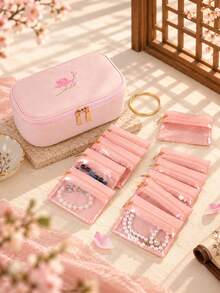 1pc Jewelry Storage Bag, Jewelry Box, High-End Anti-Oxidation Jewelry Bag, Portable Necklace, Bracelet, Gold Jewelry Sorting Small Box - Multicolor - View 8