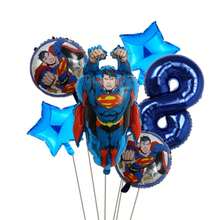 Warner Bros Superman Foil Balloon Set Superhero Blue Number 1-9Star Balloons For 1-9th Birthday Party Decor - As Shown In the Figure - View 5