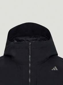 Adidas Men's Solid Color Zipper Fashion Hooded Jacket - Black - View 5