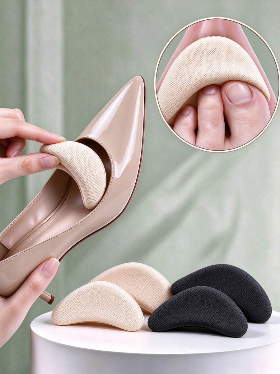2pcs Women's Front Foot Foam Pads, Suitable For High Heels, Relieve Pain, Reduce Shoe Size, Shoe Fillers And Protective Accessories, Shoe Organizer, Travel, Beach, Graduation Ceremony, Graduation Ceremony, Graduation Gift, Congratulate Graduates, Outstanding Graduates, End Of Studies, Graduation Party Essential - Multicolor - View 1
