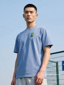 Nike Men's AS U NSW TEE LSE CAFE SWOOSH V Short Sleeve Knit Collarless T-Shirt TIH1158-486 - Blue - View 2