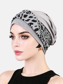 1PC Bohemian Style Leopard Print Twisted Headband Flat Top Headwrap Cross Headband Cap Suitable For Daily Use - Multicolor - View 9
