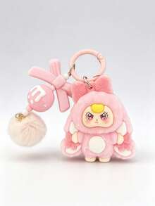Unisex Adult Sweetheart Big Ear Keychain, Flocked Exterior With Solid Plastic Interior, Cute Accessory Pendant Key Chain - Multicolor - View 3