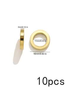 10/20pcs Stainless Steel Gold Spacer Rings, Hollow Circle Beads, Charms For Jewelry Making, DIY Bracelet Necklace Accessories - Spacer Beads - View 15