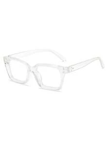 Fashion Square Frame Glasses Set With Clear Lenses, Suitable For Daily Life, Gaming, Watching TV, Using Computer And Phone, Unisex Style - Multicolor - View 9