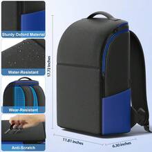 PS Console Backpack For P-S5/ Slim/ Pro Console, Fully Zip-Open P-S5 Carrying Case Travel Bag, Large Capacity PS- 5 Storage Bag For Dual Controllers,PS Portal, Laptop, Game Cards, Backpack With 3 Cable Pouch Multicolor, 1 Pc - View 5