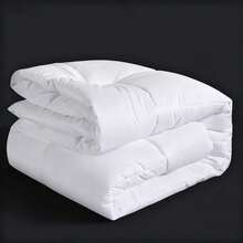 1pc Washable White Down Comforter - Ultra Soft Hotel Quality Duvet Insert, Filled With Silky Hollow Fiber, Suitable For Home, Hotel And Vacation Rental, Available In Twin, Full, Queen, King Sizes - White - View 11