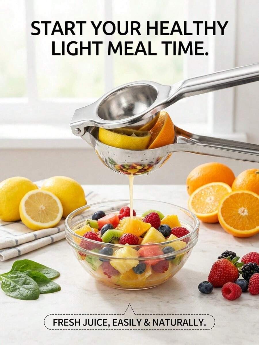 Stainless Steel Lemon Squeezer, Manual Handheld Citrus Juicer And Lime Press For Fresh Juice, Heavy Duty Metal Fruit Tool For Home Kitchen, Bar And Cooking - Multicolor - View 1