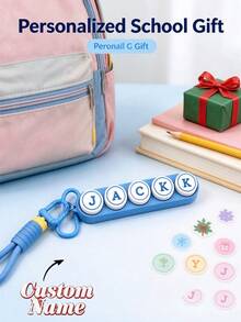 客製化姓名 3D 列印 Fidget CLICKER 鑰匙圈，終極運動紓壓點擊器禮物－棒球、美式足球、足球、籃球、排球 - 彩色 - 查看 4