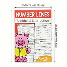 Addition And Subtraction Within 30, Children's Math Arithmetic Workbook, Number Fill-In Games, Enhance Mathematical Cognition, Stimulate Children's Imagination And Creativity, Develop Hands-On And Aesthetic Abilities Through Games, 32 Clear Pages, Includes Various Fun Number Games, Children's Arabic Alphabet Workbook, Tracing Handwriting Practice, Children's Word Learning, Arabic Alphabet Learning Book, Classroom Learning Supplies, School Supplies, Suitable For Boys And Girls, Perfect Birthday And Christmas Gift - Multicolor - View 5
