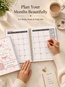1本 2027-2028 月計畫筆記本，24個月週計畫日計畫筆記本，提升生產力與時間管理，32頁，5.6" X 8.0"，適用工作、居家、學校用品、辦公用品、桌面配件，女性聖誕禮物 - A5 - 查看 6