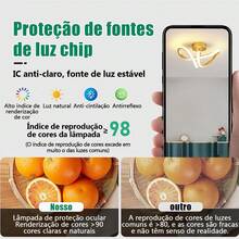 Plafon LED Moderno de Teto, Luminária de teto em arco, Luminária com 3 Cores de Luz (Luz quente/Luz fria/Luz neutra), Bivolt, Design Elegante e Minimalista, Iluminação Econômica para Sala, Quarto, Cozinha, Corredor e Decoração de Casa - Dourado - Visão 4
