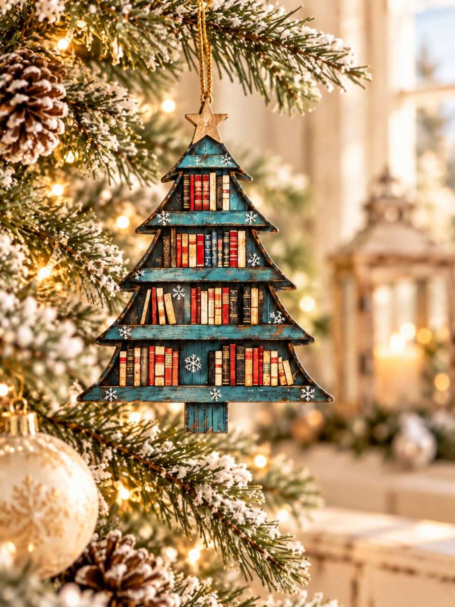 1pc Christmas Hanging Ornament Star Christmas Tree Shaped Sign Pendant Wreath Accessory Holiday Party Background Decoration Home Decor Suitable For Bedroom Living Room Fireplace Above Home Party Indoor Decoration Gift