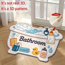 1pc Irregular Bathtub Design Microfiber Bath Rug, Non‑Slip Soft Bathroom Mat, Water‑Absorbent Doormat, Machine Washable, Low Pile, TPR Backing, Knit Fabric, For Bedroom, Kitchen, Entryway, Indoor Use, Accessories & Home Decor, Perfect New House Gift - A - View 5
