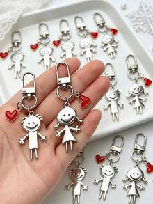 1/2/4pcs Cute Men's & Women's Keychains, Fashionable & Versatile, Heart Pendant Keychain, Bag Charm, Wallet Charm, Christmas Filler, Backpack Accessory, Small Gift For Girls & Best Friends - Gold - View 9