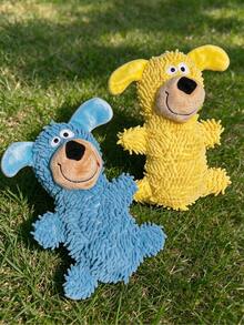 2pcs Dog Squeaky Toys, Mop Shaped, Vibrating Sound, Blue, Self ...