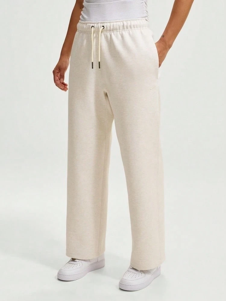 Nike Women's Solid Color Waist Tie Pocket Straight Leg Sports Pants - Beige - View 1