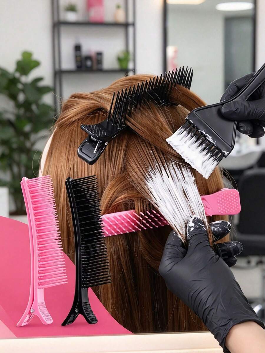 6/2PCS Specialized For Hair Salons, Multi-Functional Assistant Hair Dyeing And Styling Hair Clips For Dividing, Shaping, Styling And Fixing The Hair, Including Hair Clips For The Front Hair. - Multicolor - View 1