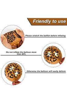 36pcs Leopard Print Balloons, Red & Black Metallic Latex Balloons, Jungle Wild Animal Theme Birthday Party Favors, 12 Inch - View 11