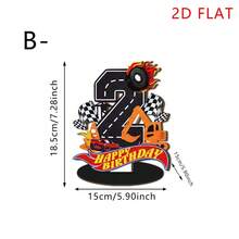1件裝木製賽車數字牌 (1-9)，7英吋賽車主題，適合生日派對2D節日裝飾，可用作桌面裝飾、拍照道具，理想的派對聚會場景配件 - 彩色 - 查看 21