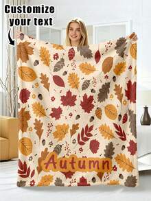 1pc Customized Flannel Blanket With Photo And Text, Office Nap Blanket, Comfortable Blanket, Mother's Day, Father's Day Gift For Parents, Bedding Blanket, Bed Customized Blanket, Customized Text Blanket, Home Personalized Customized Blanket - Multicolor - View 15