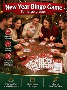 Christmas Bingo Card Game Set, 24 Unique Holiday Cards, Suitable For Family, Friends, Children, Adults Interactive Holiday Games, Applicable For Christmas Party, New Year Gathering, Classroom Fun Activities And Christmas Game Night - Multicolor - View 4