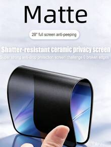 3Pcs Matte Anti Peeping Ceramic Film Anti Glare, Anti Fingerprint, Anti Spy Flexible Phone Screen Protector Compatible With IPhone Duo 18 17 16 Pro Max No Bubble Automatic Suction Privacy Protection Film Soft Film Non Glass - Black - View 5