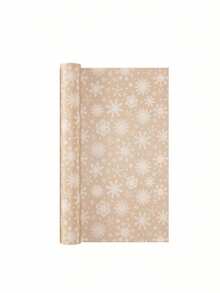 Snowflake Christmas Gift Wrapping Paper Roll - 43cm*1m, Featuring Vintage Snowflake Pattern And Natural Kraft Paper Design; Suitable For Christmas Gift Wrapping, Party Decoration And DIY Crafts. - A - View 12