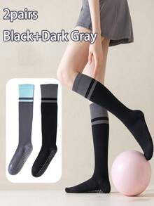 1/2/4 Pairs Women's Compression Socks, Suitable For Sports, Fitness, Running, Jump Rope And Yoga; Unisex Long Socks - Multicolor - View 10