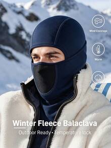 1pc Or 2pcs Unisex Fleece Balaclava Headwear, Mesh Breathable Mouth & Nose Design, Suitable For Daily Outdoor Skiing & Ice Skating - Multicolor - View 1