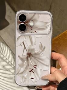1pc Transparent Minimalist Lily Flower Pattern Personalized Soft TPU Phone Case, Full Coverage Anti-Drop Anti-Stain Protective Shell, Compatible With Apple 18 Pro Max 18 Pro 18/17/16/15/14/13/12/11 Pro Max/Air And Other Models, Instant Transformation To 18 Pro Max Phone Case, Fashionable New Shockproof Anti-Drop Phone Case - Clear - View 5