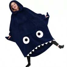 Cute Shark Wearable Blanket, Unisex Shark-Shaped Hooded Blanket, Funny Hooded Blanket With Sleeves, Fun Gift - Multicolor - View 14
